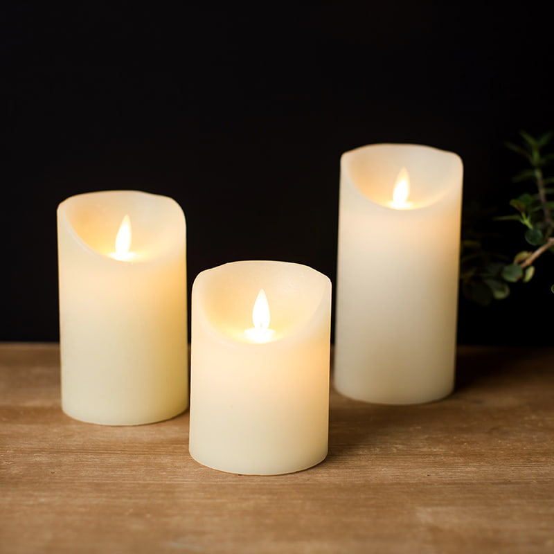 Set 3 Lilin Tanpa Api Lilin Asli Gading