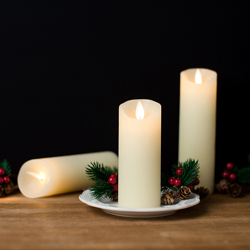 3 Pak Lilin Pilar Tanpa Api Berkedip Gading