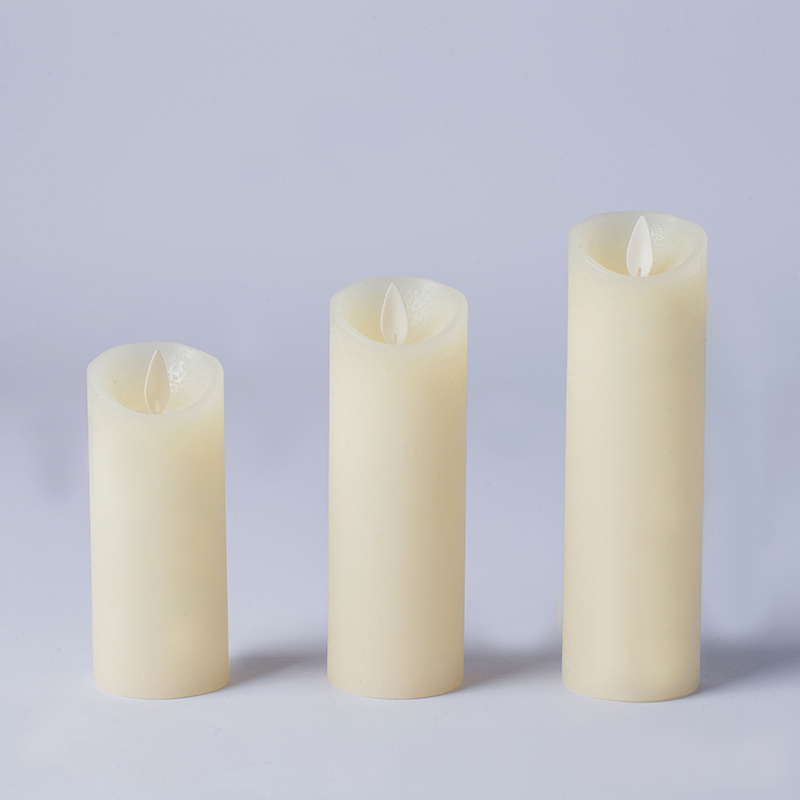 3 Pak Lilin Pilar Tanpa Api Berkedip Gading