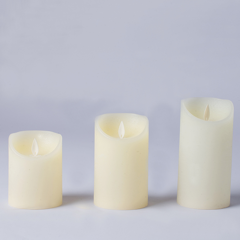 Set 3 Lilin Tanpa Api Lilin Asli Gading