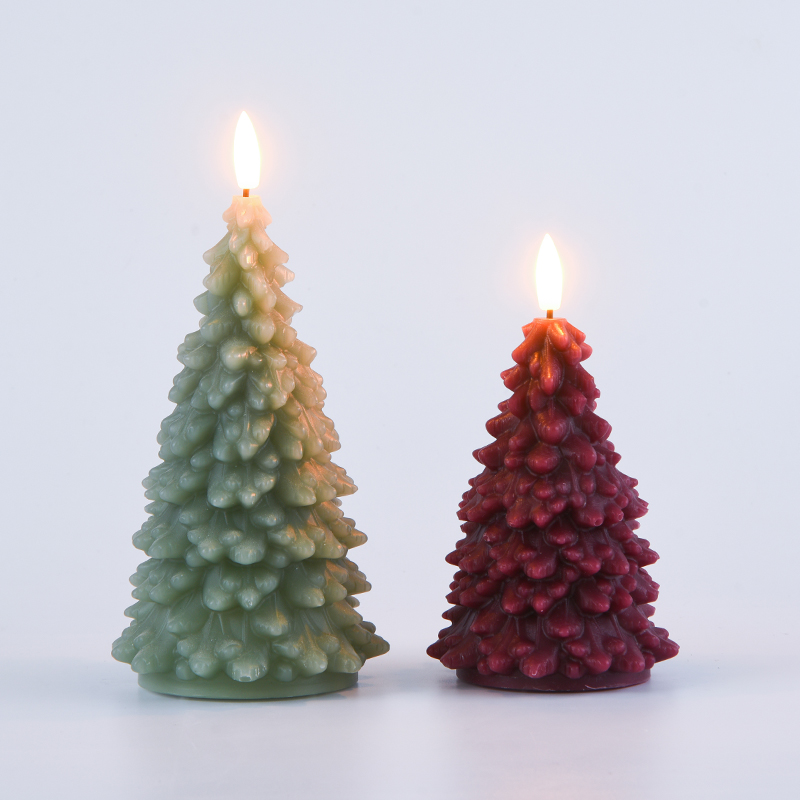 Lilin Bertenaga Baterai Pohon Natal Hijau Lilin Bertenaga Baterai Pohon Natal Hijau