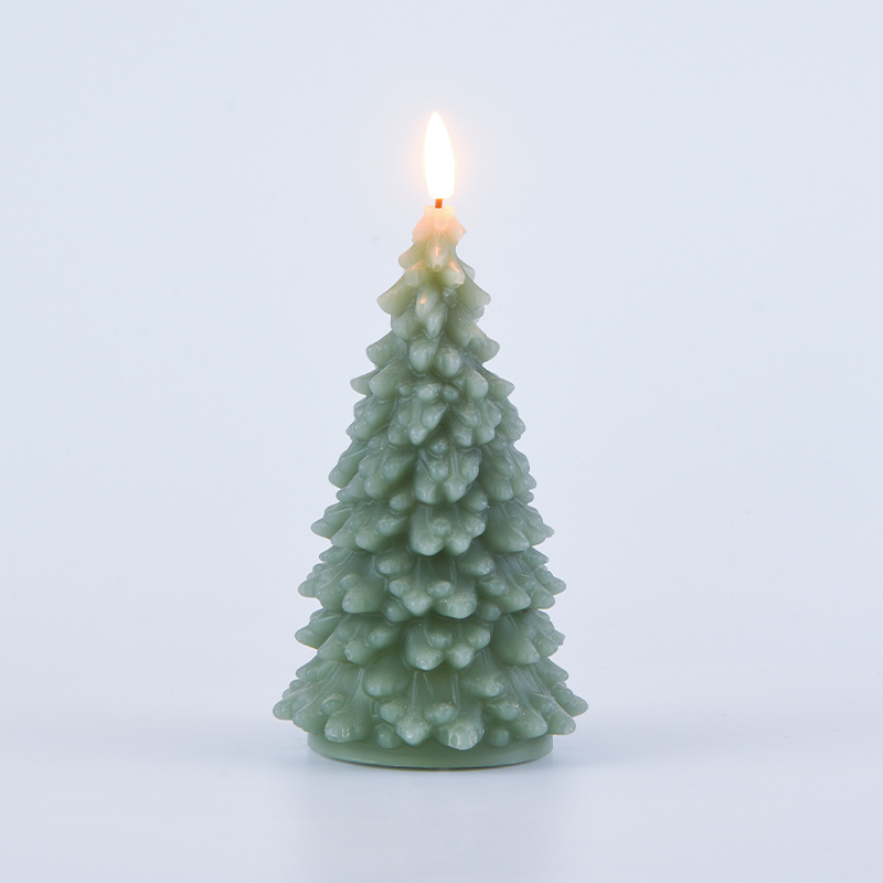 Lilin Bertenaga Baterai Pohon Natal Hijau Lilin Bertenaga Baterai Pohon Natal Hijau